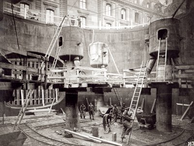 Construction of the Metro in Paris, 18th January 1907 by French Photographer